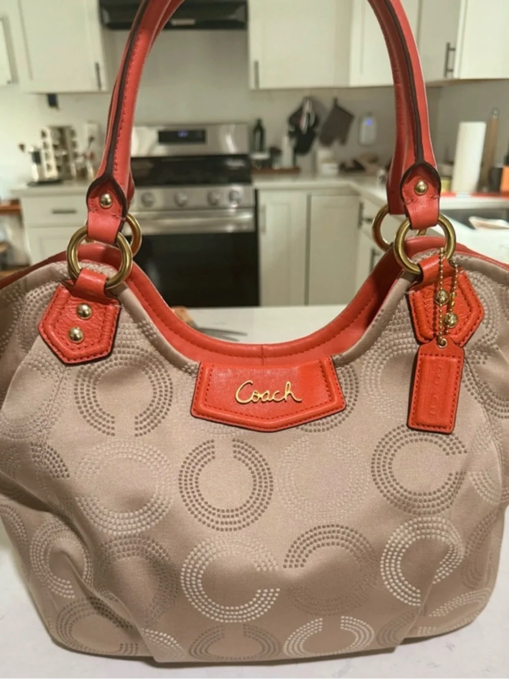 Vintage - Coach Ashley Dotted Op Art Shoulder Bag